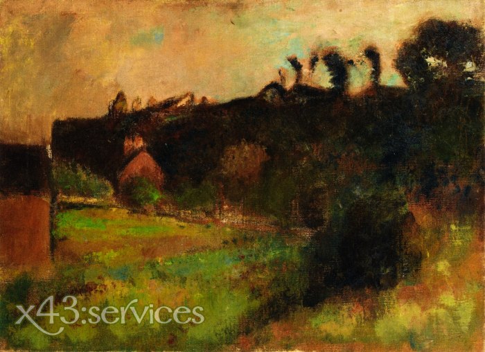 Edgar Degas - Haeuser am Fuss einer Klippe 1